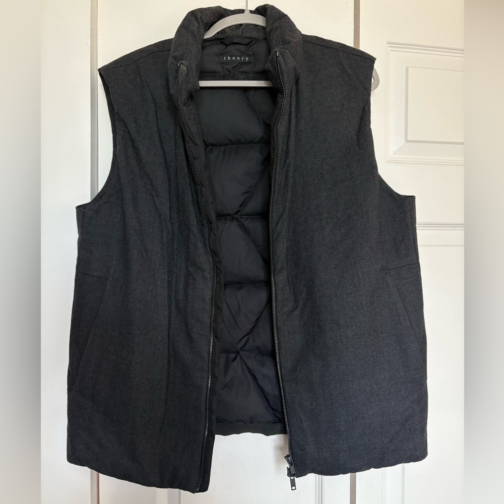 Theory Charcoal Quilted Outerwear L
